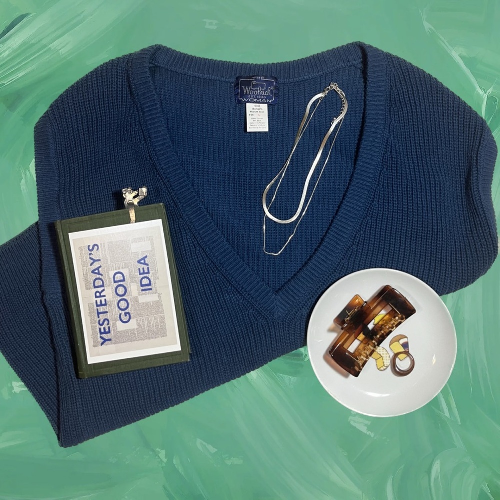 Vintage Woolrich dark blue sweater vest